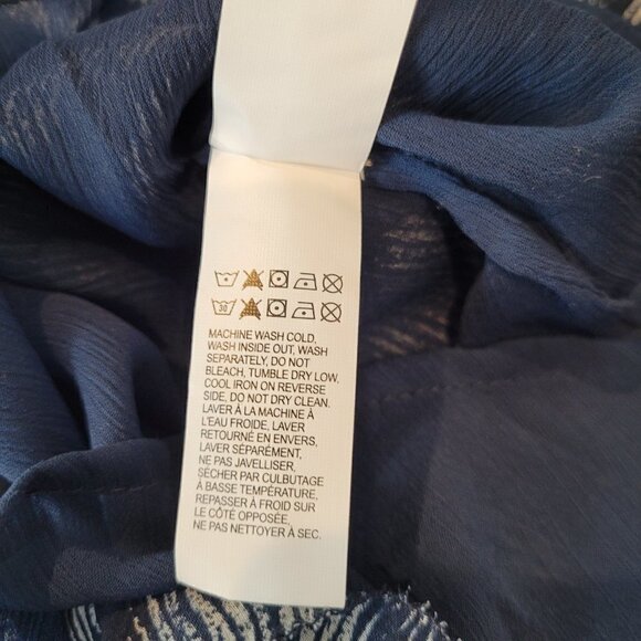 Lucky Brand Navy Blue Stripe Woven Keyhole Tank Top - Picture 10 of 10